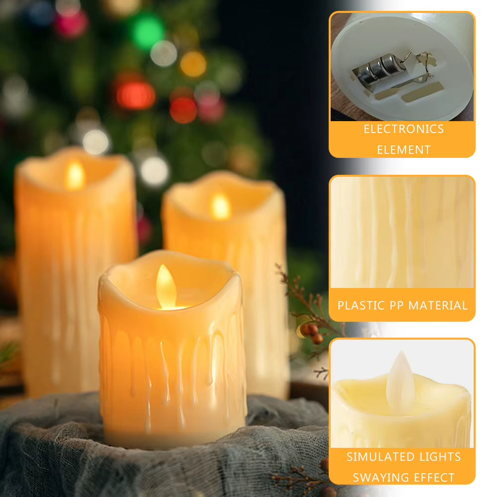 Elegant 5Cm Battery Operated Tear Shaped Flickering Candles - Perfect for Weddings and Decor