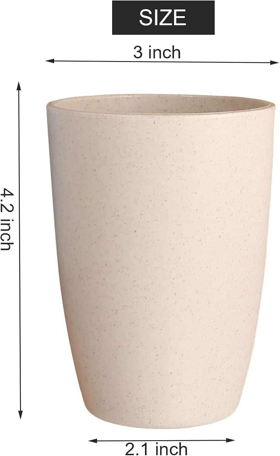 16 Pack Wheat Straw Reusable Cup Unbreakable Drinking Cup Set, 13Oz Wheat Straw Tumbler Bathroom Stackable Toothbrush Cups Tea Juice Coffee Cup, Biodegradable Heaithy