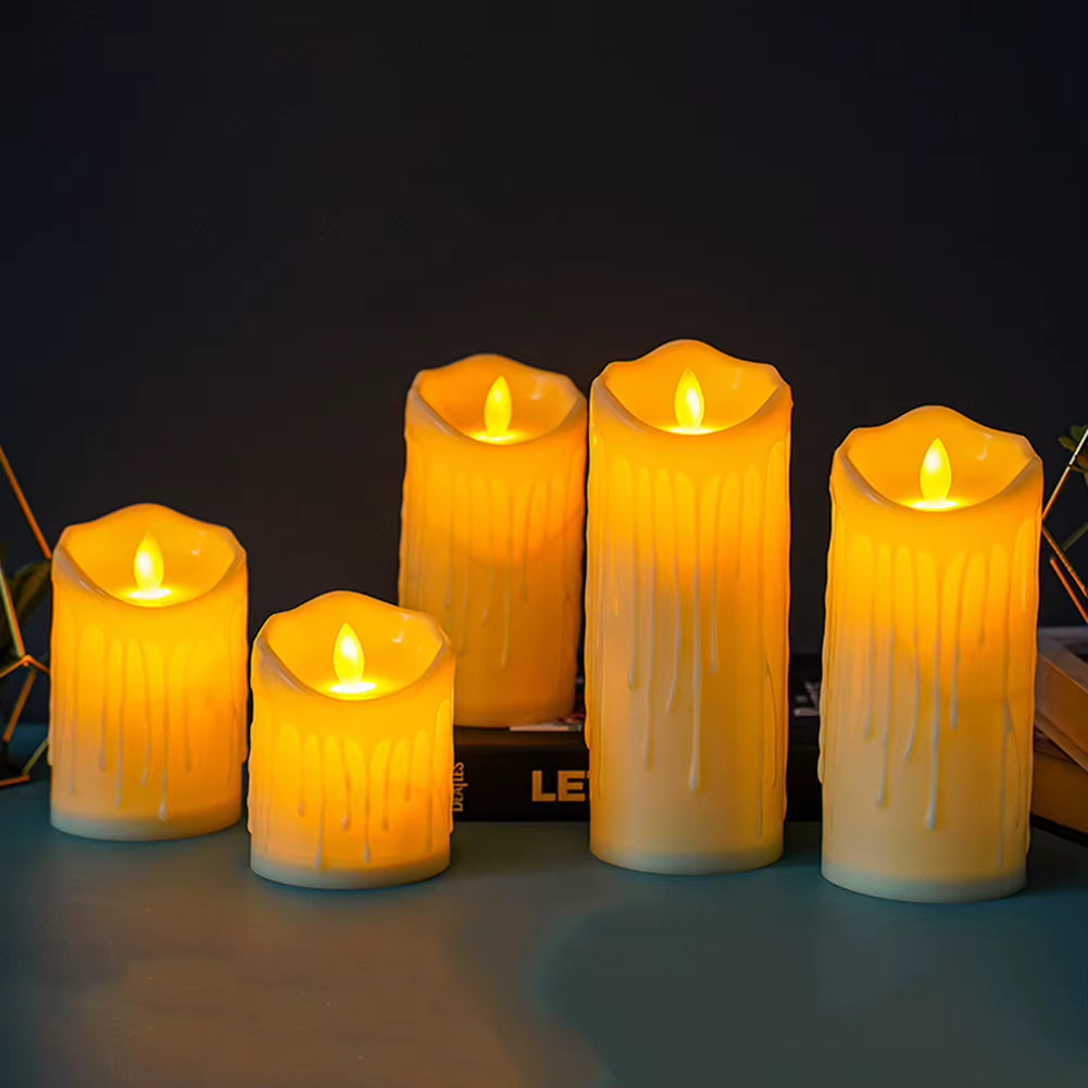 Elegant 5Cm Battery Operated Tear Shaped Flickering Candles - Perfect for Weddings and Decor